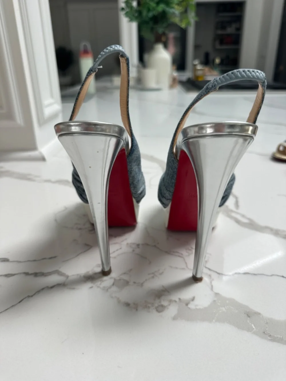 Christian Louboutin Platform Slingback Heels Sz 36.5